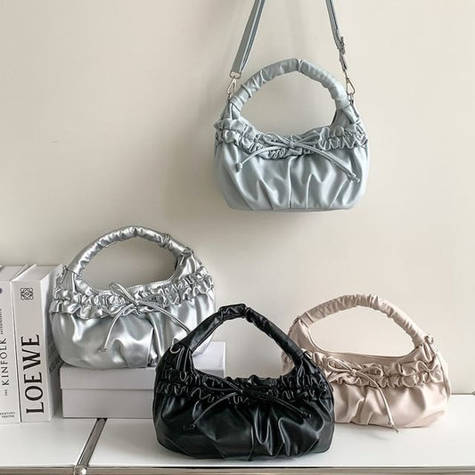 Shoulder Bow Ruched Bag