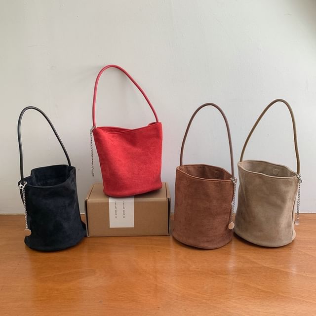 Suede Bucket Bag Faux
