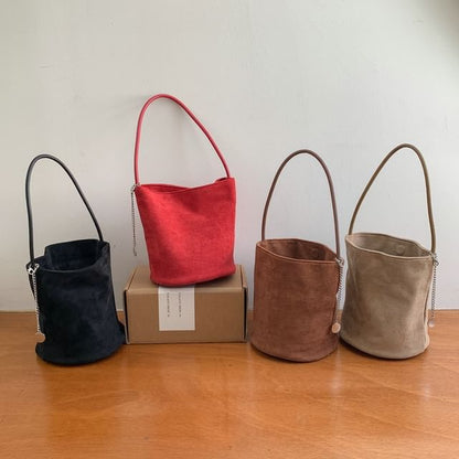 Suede Bucket Bag Faux