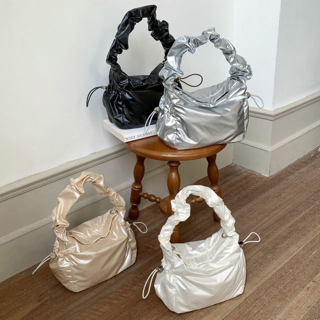 Shoulder Ruched Drawstring Bag