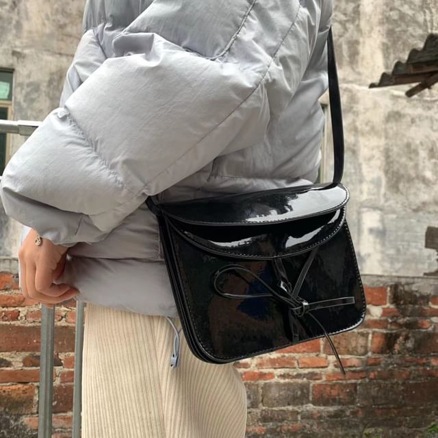 Bow Bag Leather Flap Faux Crossbody