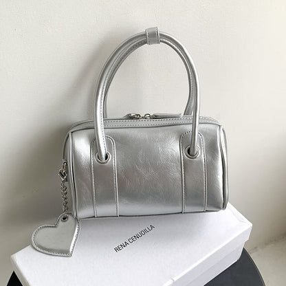 Faux Boston Leather Bag