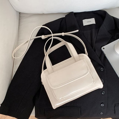 Multi-Pocket Crossbody Leather Faux Bag