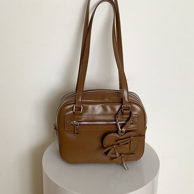 Leather Multi-Pocket Bag Faux Tote