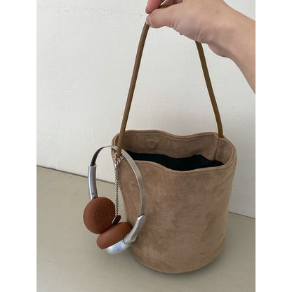 Suede Bucket Bag Faux