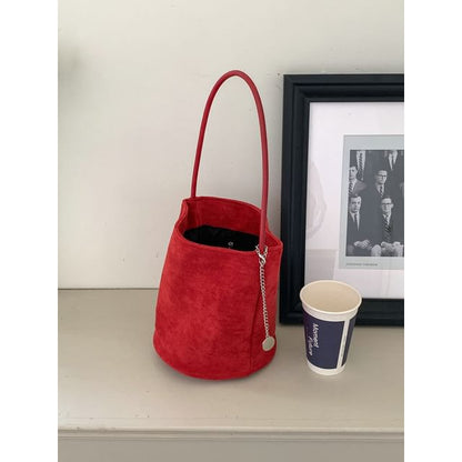 Suede Bucket Bag Faux