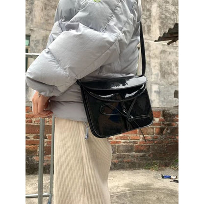 Bow Bag Leather Flap Faux Crossbody