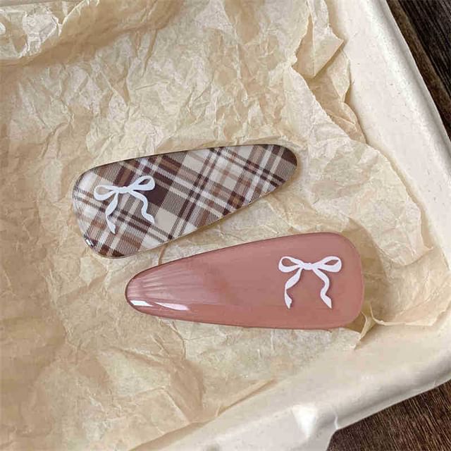 Set of 2: Bow Print Hair Clip