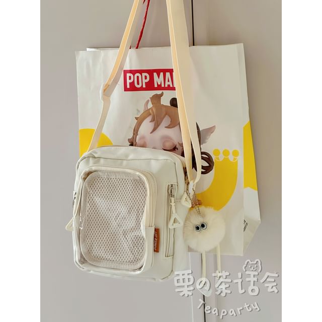 Plain Transparent Panel Crossbody Bag