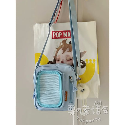 Plain Transparent Panel Crossbody Bag