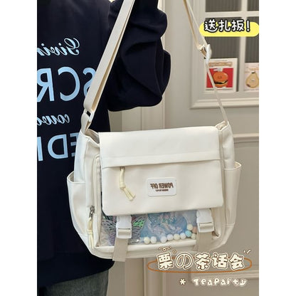 Plain Transparent Panel Messenger Bag