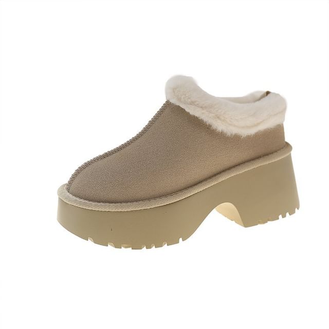 Ankle Fleece-Lined Boots Platform