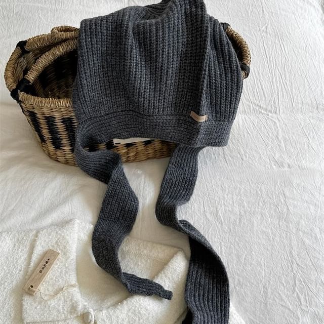 Hat Plain Knit Bonnet