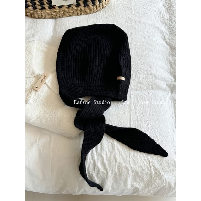 Hat Plain Knit Bonnet