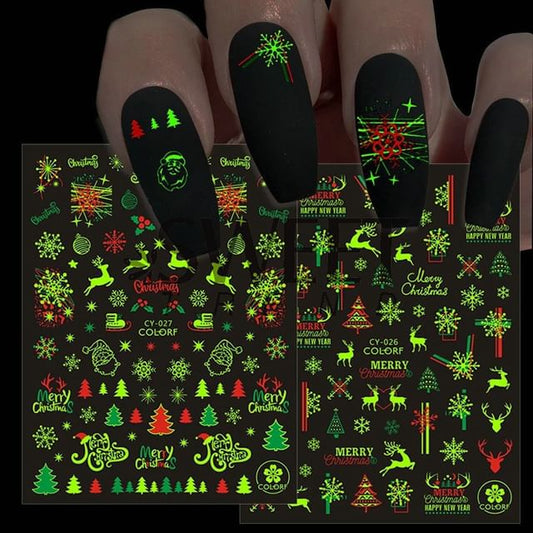 Christmas Fluorescent Nail Art Stickers