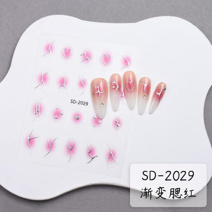 Metallic Gradient Nail Art Stickers (Various Designs)