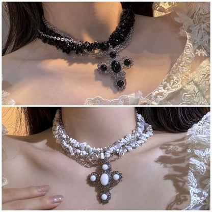 Cross Necklace Beaded