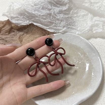 Earring Drop Necklace / Bow Layered