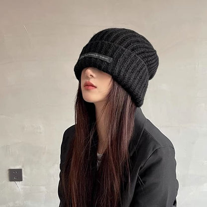 Applique Knit Beanie Ribbed