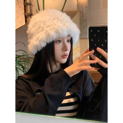 Hat Plain Faux Fur / Bucket Star
