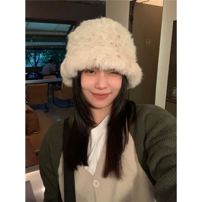 Hat Plain Faux Fur / Bucket Star