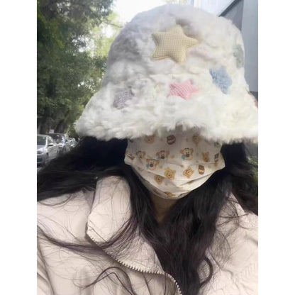 Hat Plain Faux Fur / Bucket Star