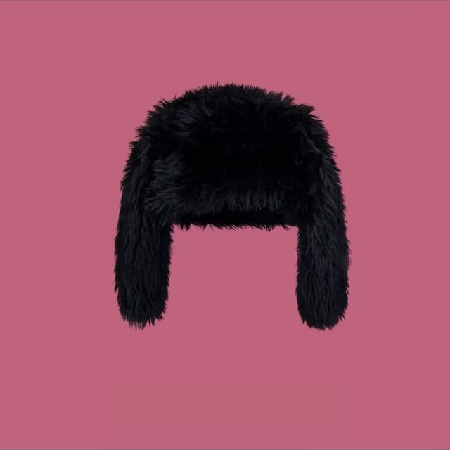 Rabbit Ear Plain Fluffy Hat