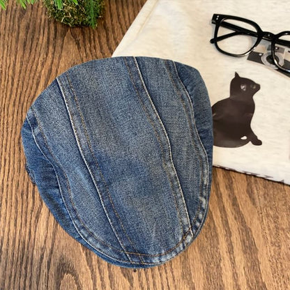 Cap Newsboy Washed Denim