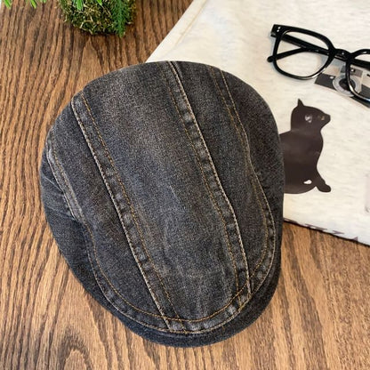 Cap Newsboy Washed Denim