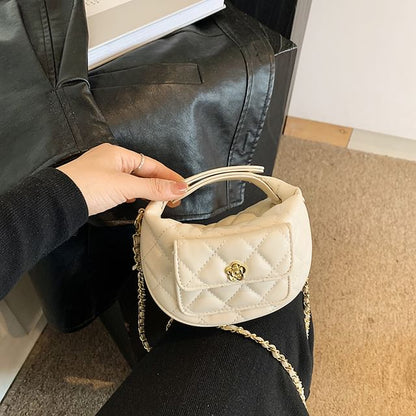 Chain Bag Quilted Faux Leather Strap Crossbody