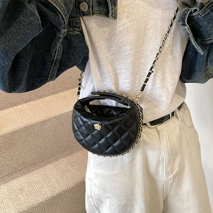 Bag Strap Faux Leather Chain Quilted Crossbody