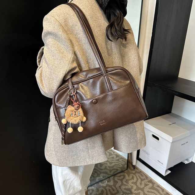 / Charm Bag Faux Leather Tote Set Lettering