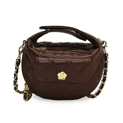 Chain Bag Quilted Faux Leather Strap Crossbody