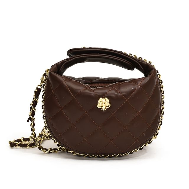 Bag Strap Faux Leather Chain Quilted Crossbody