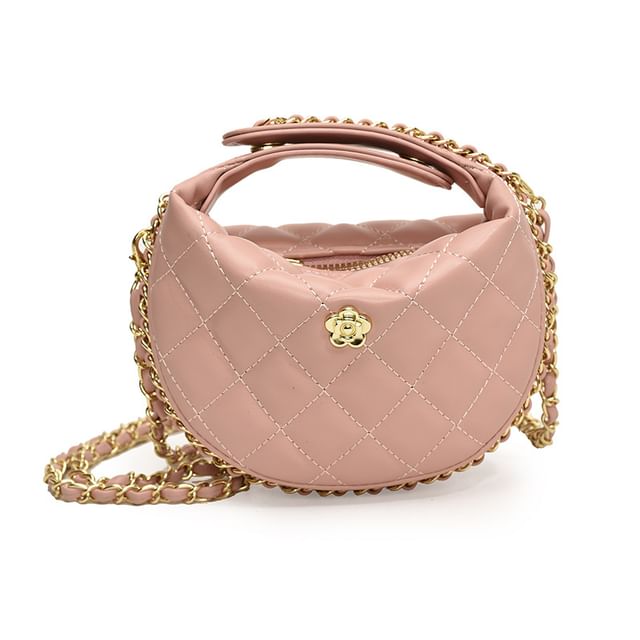 Bag Strap Faux Leather Chain Quilted Crossbody