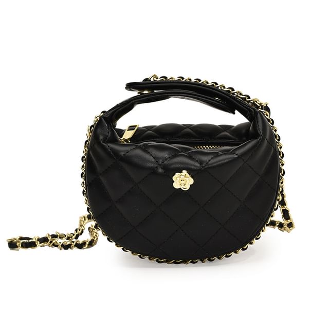 Bag Strap Faux Leather Chain Quilted Crossbody