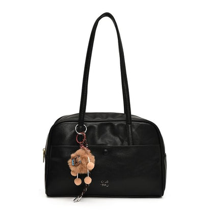 / Charm Bag Faux Leather Tote Set Lettering