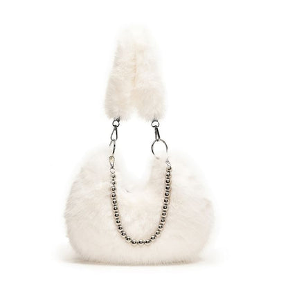 Fluffy Bag Beaded Shoulder