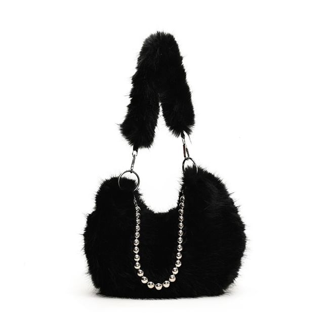 Fluffy Bag Beaded Shoulder