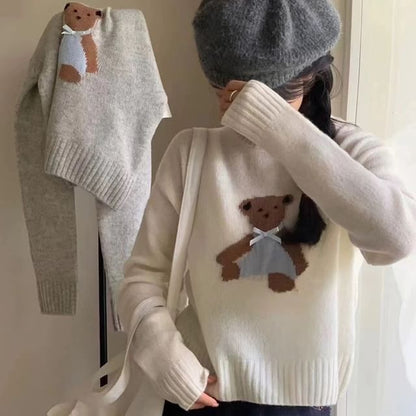 Bear Sweater Crewneck Embroidery