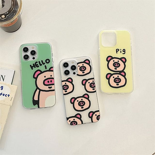 Pig Phone Case - iPhone 16 Pro Max / 16 Pro / 16 Plus / 16 / 15 Pro Max / 15 Pro / 15 Plus / 15 / 14 Pro Max / 14 Pro / 14 Plus / 14 / 13 Pro Max / 13 Pro / 13 / 13 Mini