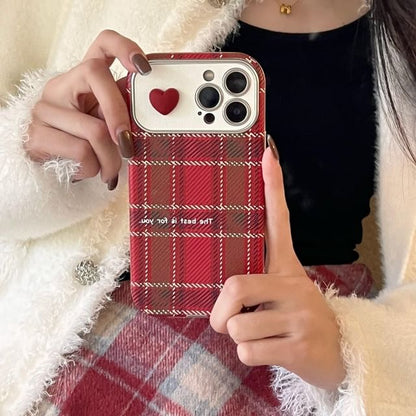 Case Plaid Phone Heart