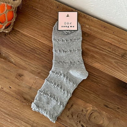 Plain Frill Trim Socks / Set