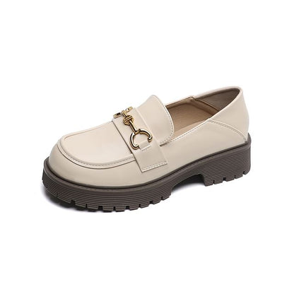 Platform Plain Horsebit Loafers