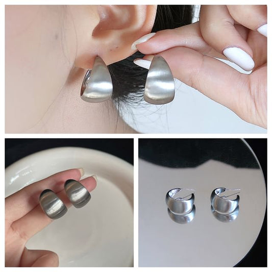 Earring Silver Sterling Metallic Thick Hoop