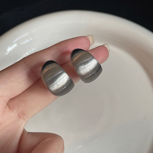 Earring Silver Sterling Metallic Thick Hoop