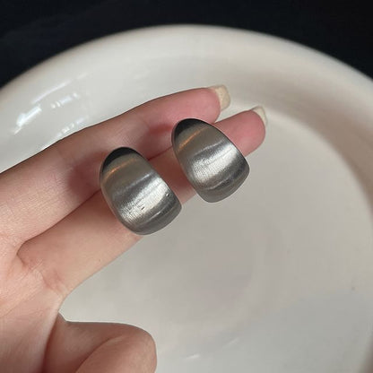 Earring Silver Sterling Metallic Thick Hoop