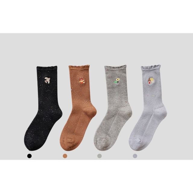 Cartoon Embroidered Socks / Set