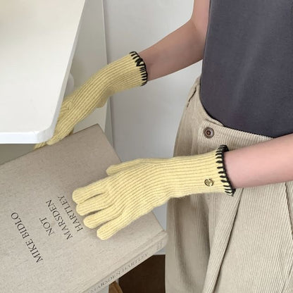 Knit Cuff Gloves Ribbed