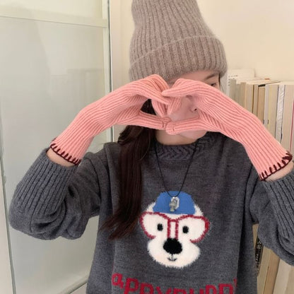 Knit Cuff Gloves Ribbed